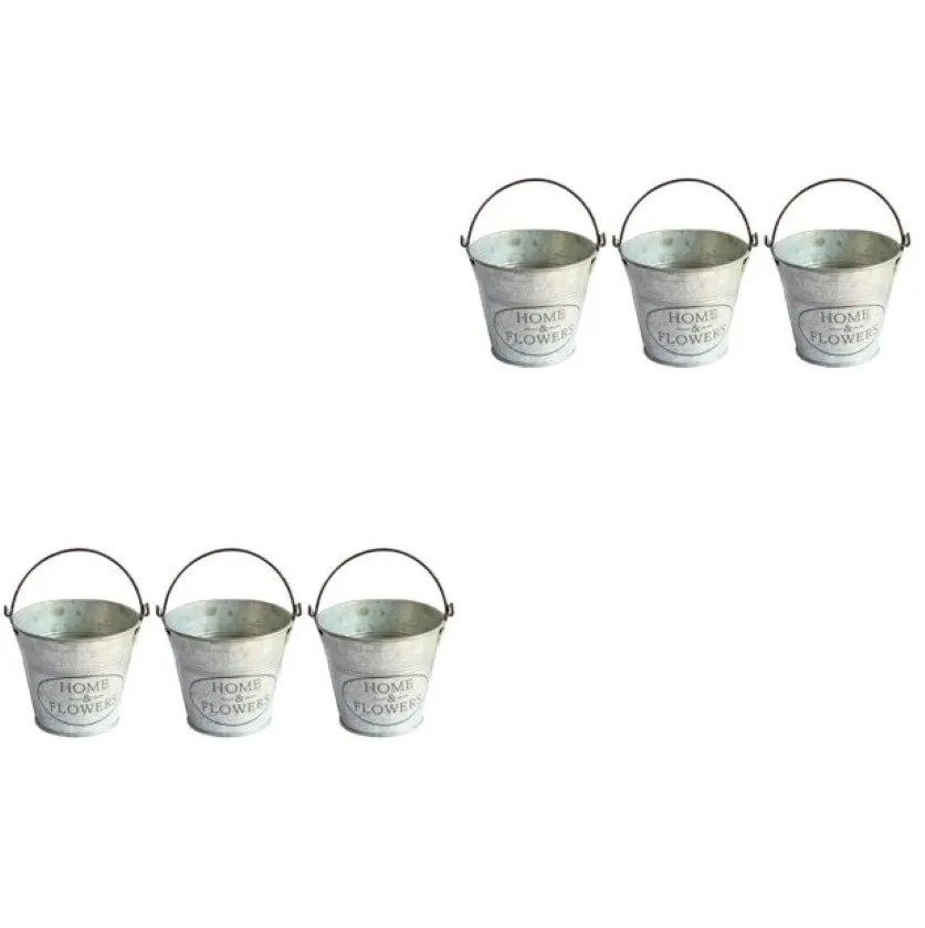 Best Quality Small Handmade Set of 2 Galvanized Iron Oval Bucket Planter with Rust Trim and Handles Used for Garden Balcony