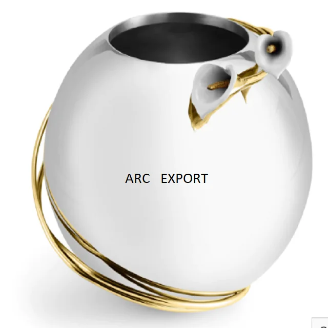 Antique Modern Black Brass Metal Flower Vases and Pots With Leaf Decoration Gold Color Base For Home Wedding Events Decoration