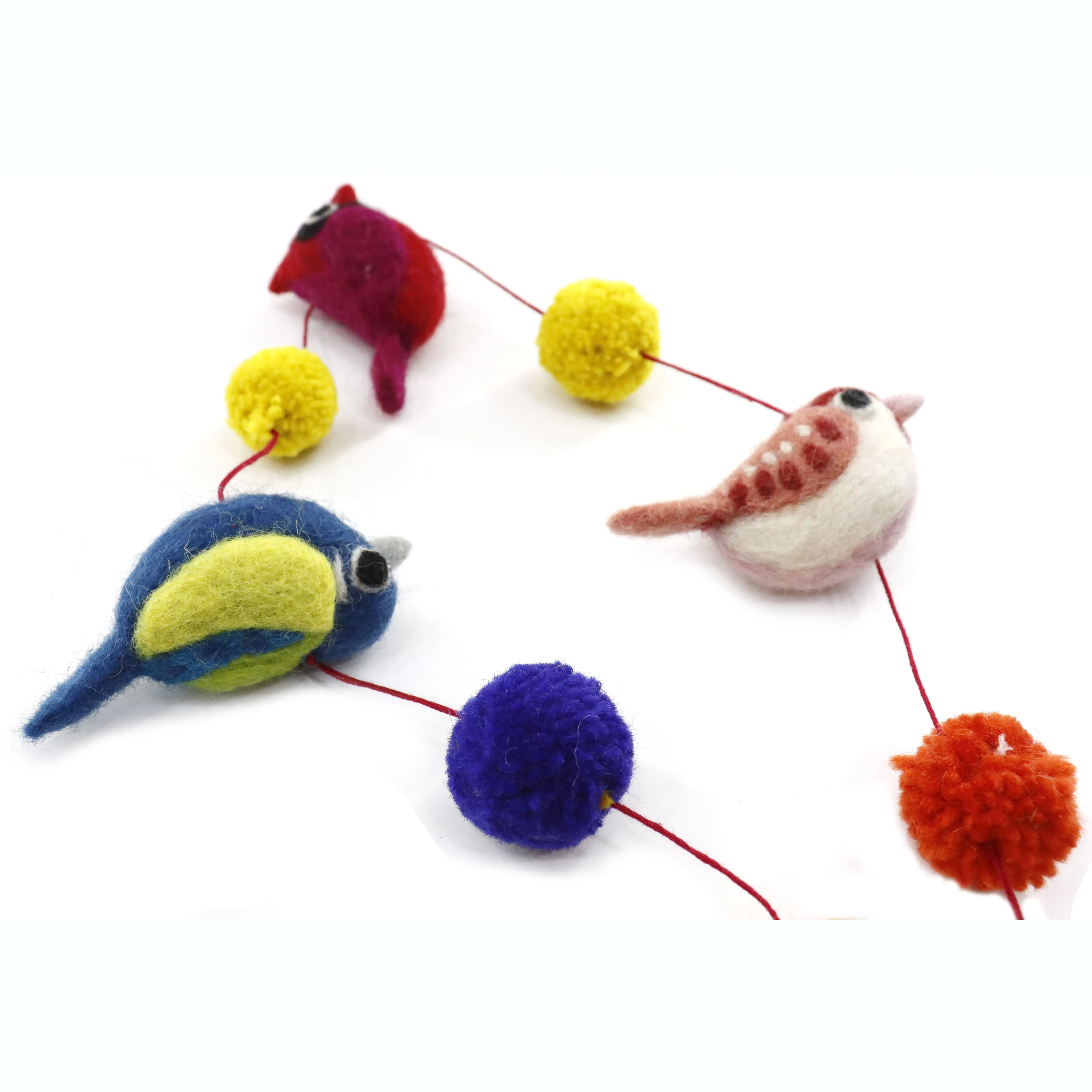 Handmade Eco-friendly Colorful Robin Bird Hot New Felt Robin Bird Garland Door hangings Festive decoration