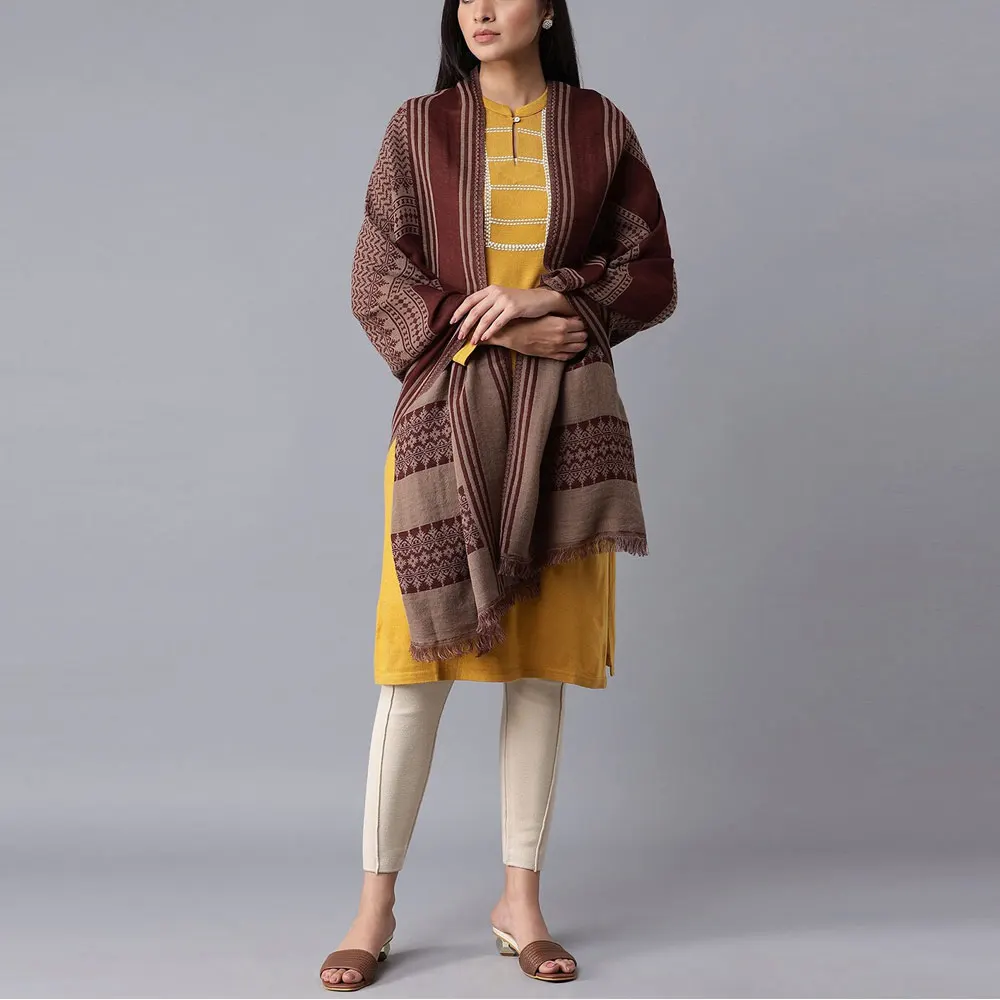 Embroidery Design Fashion Scarf Ladies Wool Shawls High Quality Kashmiri Printed Long Wool Shawls For Women