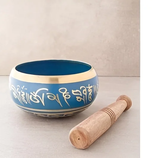 Elegant Brass Singing Bowl Nautical Style Singing Bowl With Mallet & Cushion Sand Casting Technique Tibetan Style Singing Bowl