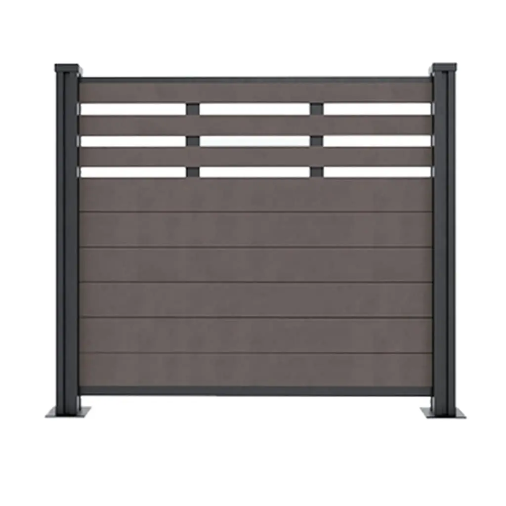 Adjustable wpc wood-plastic fences for houses accommodating uneven ground terrains