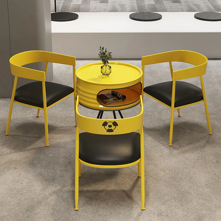 Industrial style restaurant bar table and chair combination cafe dining table and chairs rest area negotiation table