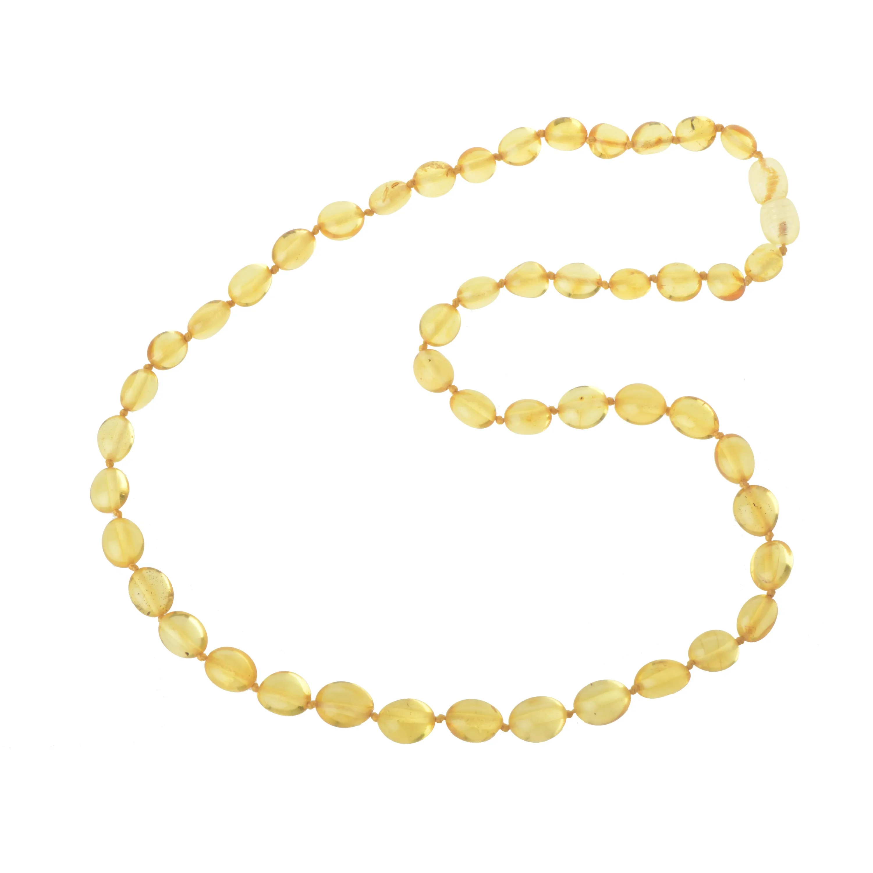 Lemon Olive Polished Natural Baltic Amber Beads Necklace for Adult Natural Baltic Amber Necklace Various Length