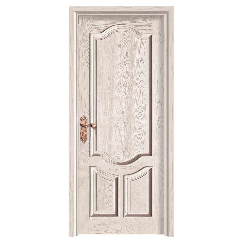Chinese Paint Modern Flush Interior Door Designs High Quality Solid Wood Custom Door With Door Lock