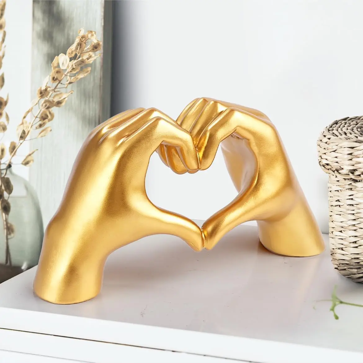Modern HAND LOVE SHAPE Metal Art Sculptures Decorative Statues and Ornaments for Home and Office Spaces Artistic Masterpieces