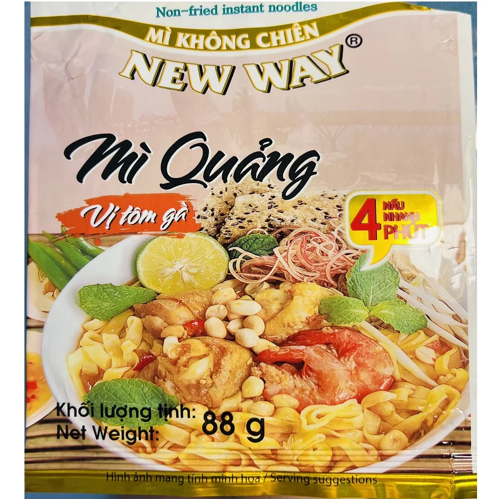 Hot Selling best price ISO 22000 -2018 SHRIMP AND CHICKEN FLAVOR QUANG NOODLE  wheat flour Viet Nam