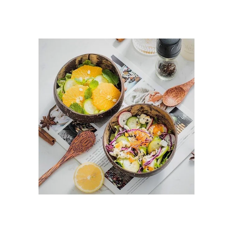 Coconut Shell Bowl Wholesale Hand Made Handicraft For Fruits Salads Ready To Ship Made In Vietnam Manufacturer