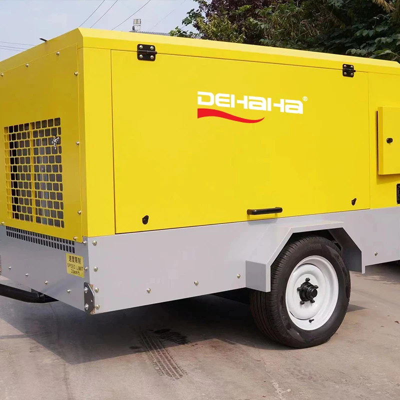 Industrial Heavy Duty Mobile Mining Diesel Portable Air Compressor 637 Cfm 18 Bar Engine Diesel Motor Yuchai Twin Engine