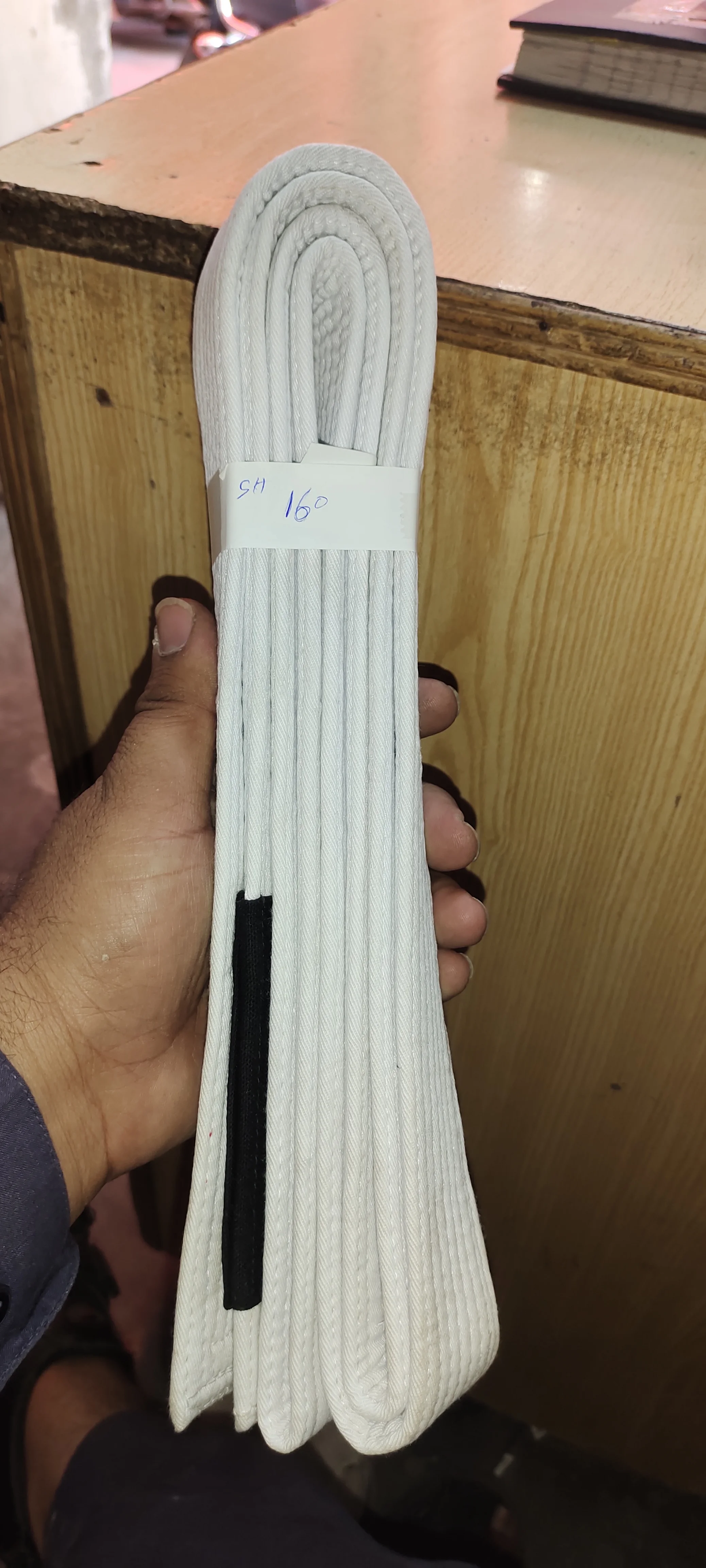 100% Cotton Jiu Jitsu BJJ Karte Belt Grey with White Stripe Size A1 & 220 CM Long X 4.5 CM Wide 8 Stitching