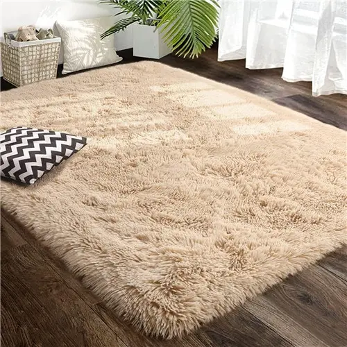 Soft Fluffy Rugs Furry Throw Area Rugs Red Ultra Plush Shag Rug Non-Slip Shaggy Modern Decorative Carpet Living Room Carpet Mat