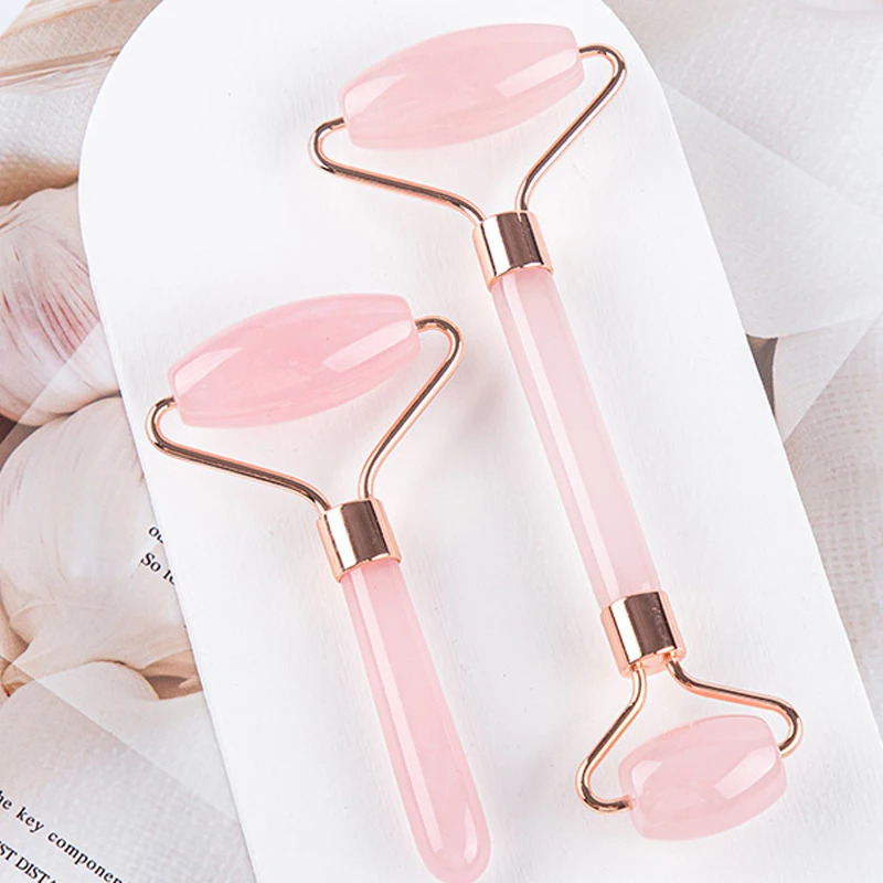 Wholesale Beauty Facial Massage Tool Quartz Rose Massage Gift Set Rose Quartz Jade Roller