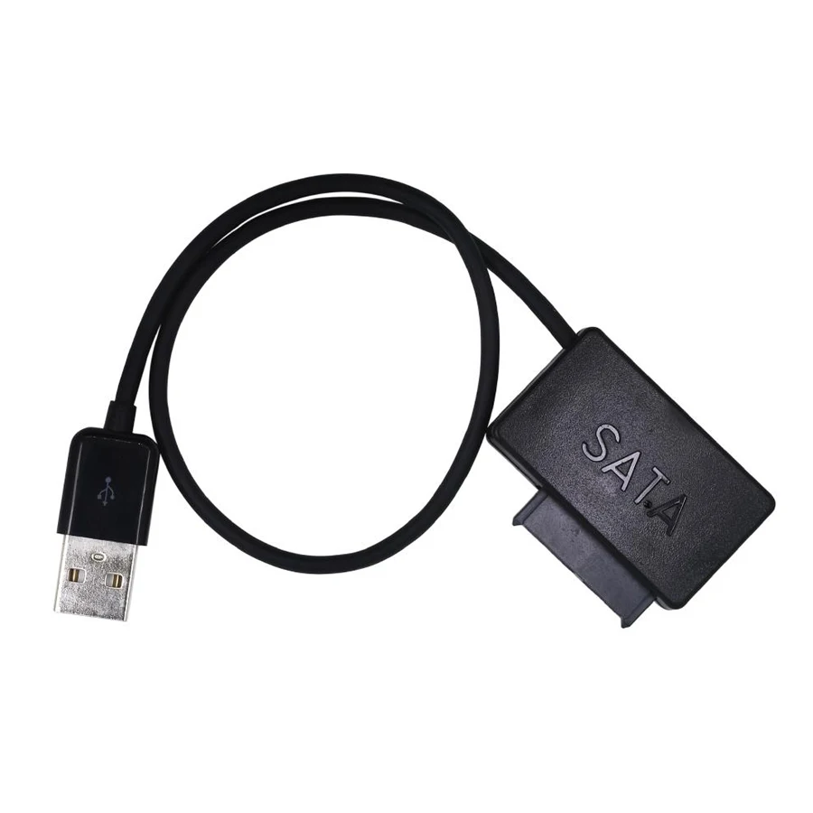 7+6 SATA CABLE USB 2.0 Converter External Optical Drive Adapter for Laptop CD-ROM DVD With LED