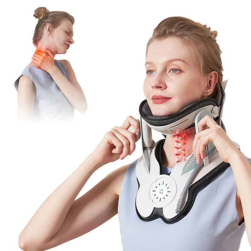 Alphay Adjustable Neck Traction Device Cervical Air Traction Collar for Effective Neck Pain Relief and Spine Alignment.
