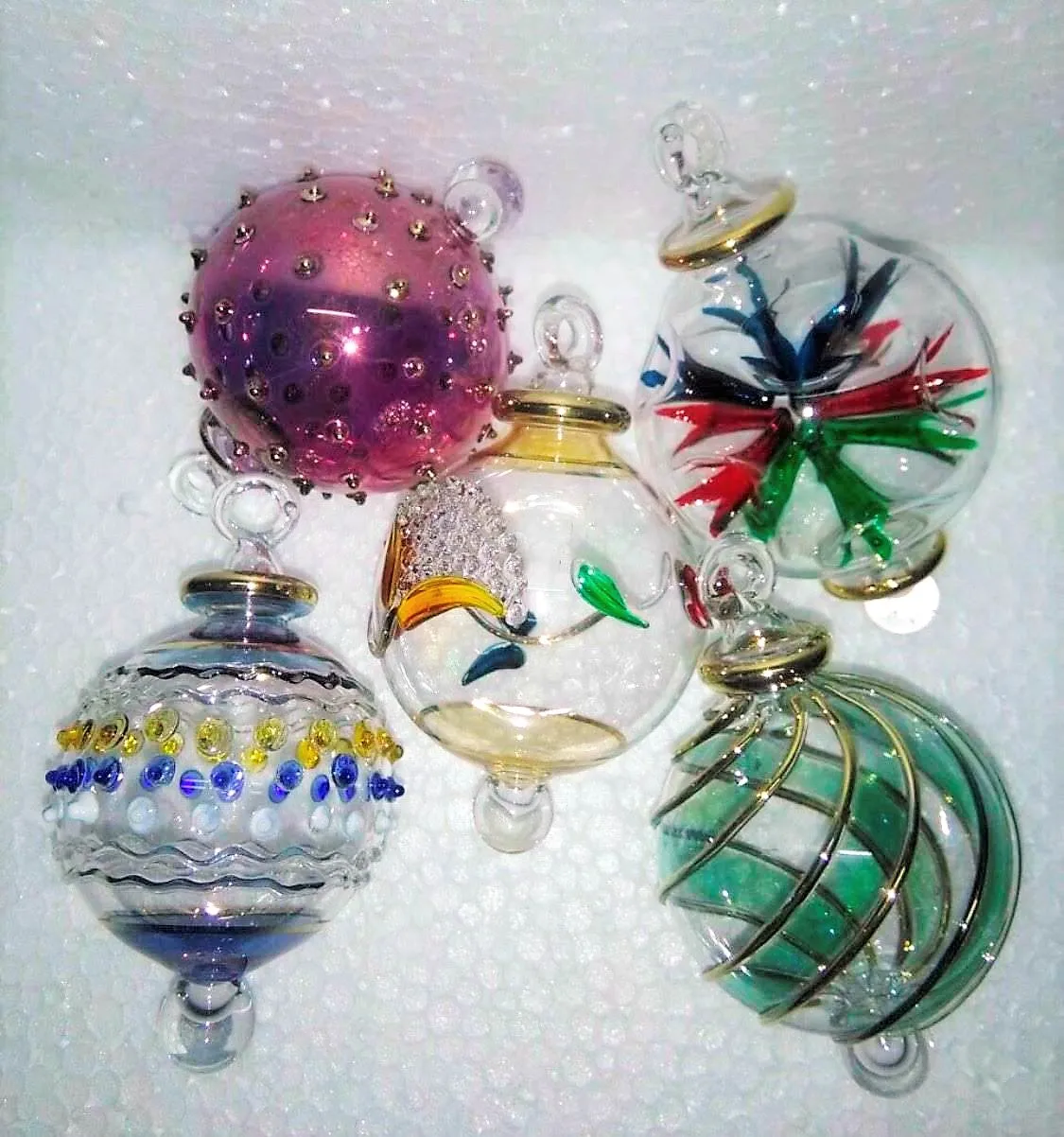 Christmas glass ornaments handmade Egyptian Luxury Unique Design hand blown glass christmas tree ornaments