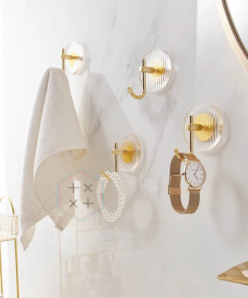 Акриловый Золотой металлический латунный настенный крючок для гостиной