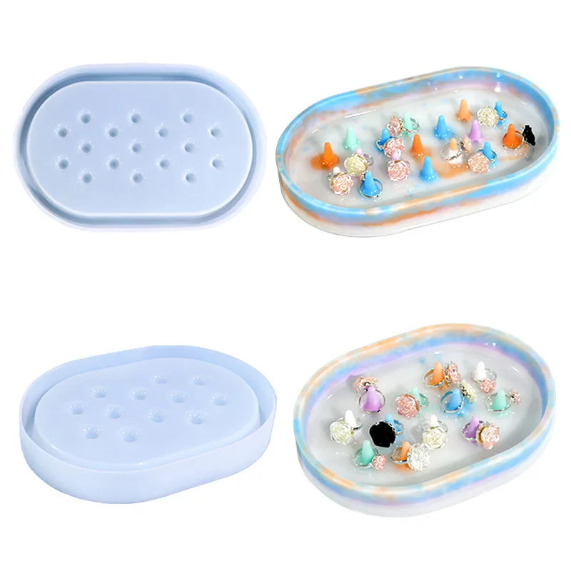 Drip glue mold ring tray silicone mold mirror jewelry storage tray used for DIY handmade