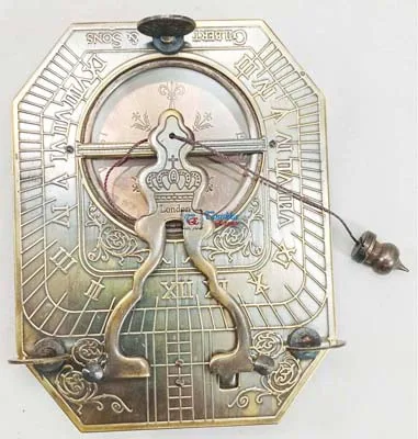 Brass Equatorial Pendulum Sundial Compass Nautical Engravable Compass  Metal Craft Hiking Camping Maritime Gift Pirate Compass