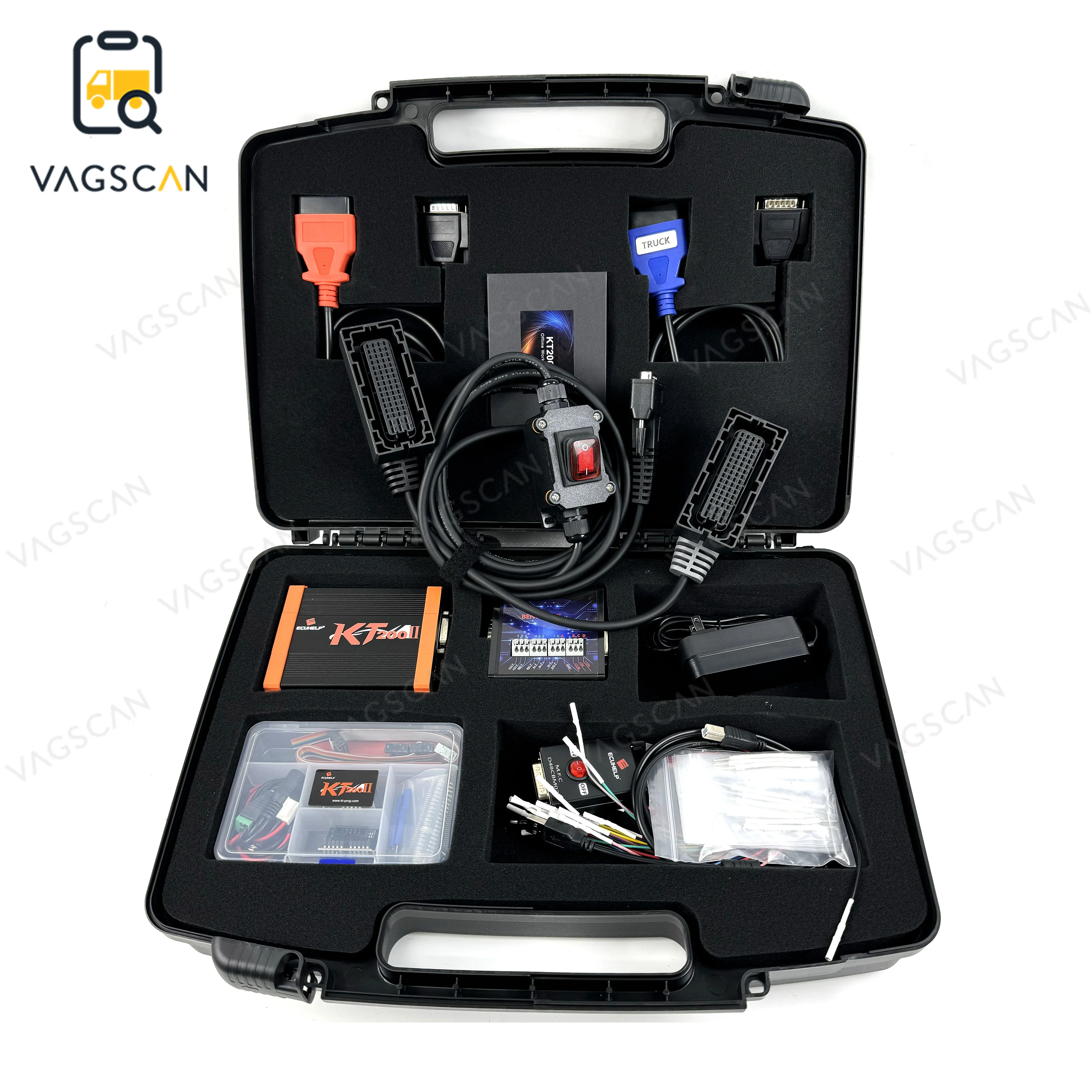 2024 For KT200 II KT200II With Offline Dongle Full Version ECU Programmer and Volvo Renault TRW EMS2.X Bench Cable diagnostic to