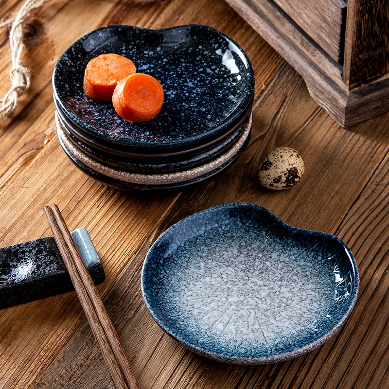 Japanese 5' Ceramic Dessert Plates Vintage Appetizer Plates Tea Party Small Serving Plates for Cake Snack Ice Cream Side Dish