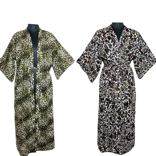 Rayon tiger print boho long fashionable kimono party wear tiger print long kimono export quality fabric long kimono