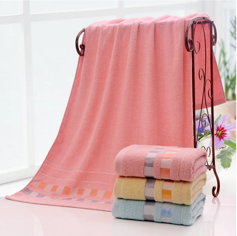 Bestseller 70x140cm Adult Bath Sheet Super Soft Fast Dry Cotton Wholesale Cheap Plain Dyed Shower Towel Household Use