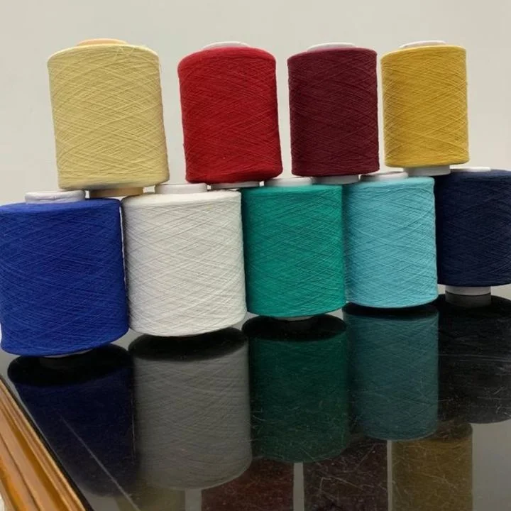 RECYCLED OE BLEACH WHITE ECO FRIENDLY NE 6/1 8/1 10/1 16/1 20/1 24/1 30/1 32/1 POLY COTTON BLEND YARN KNITTING AND WEAVING USE