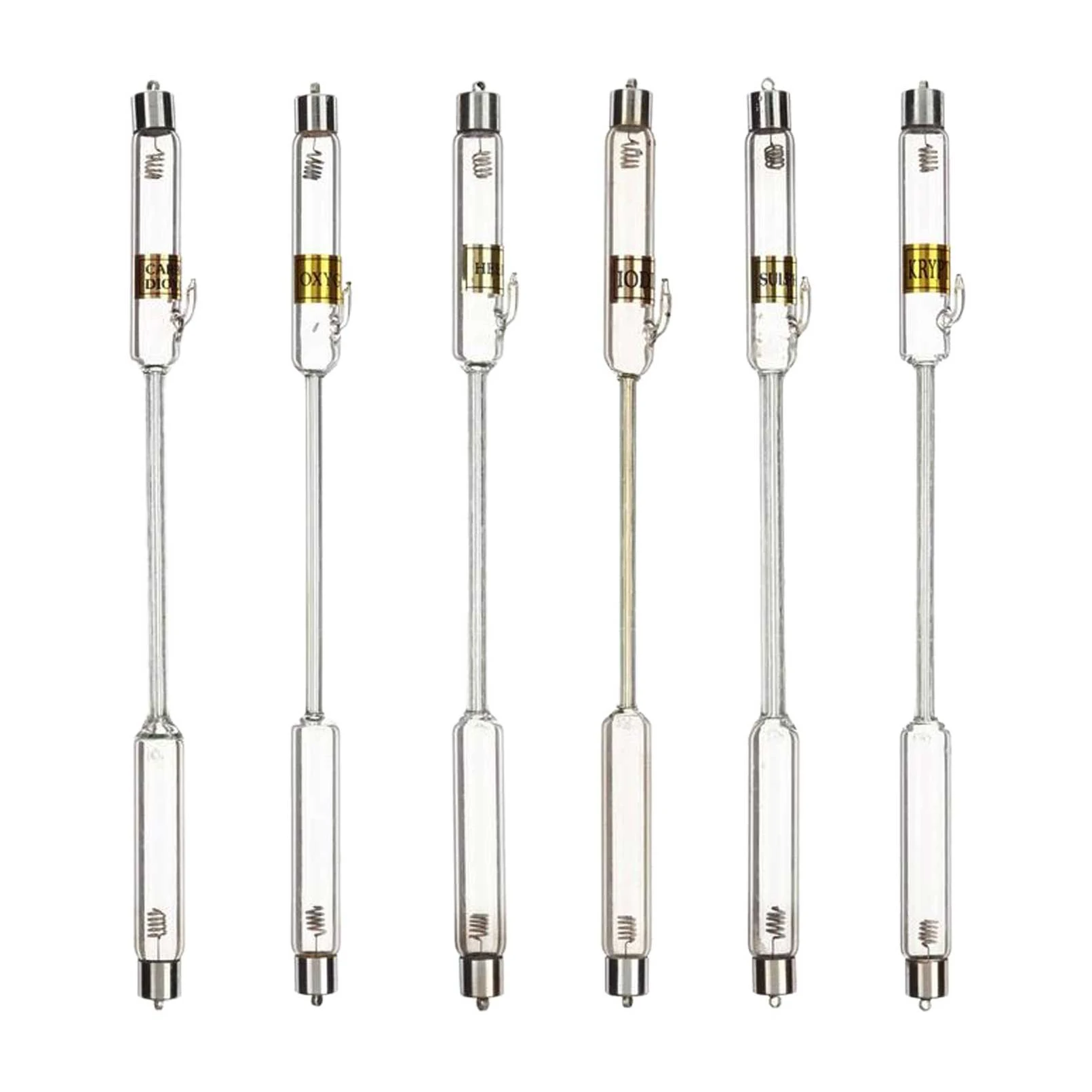 Spectrum tubes are glass tubes filled with a gas Available gases include air argon bromine vapor carbon dioxide chlorine