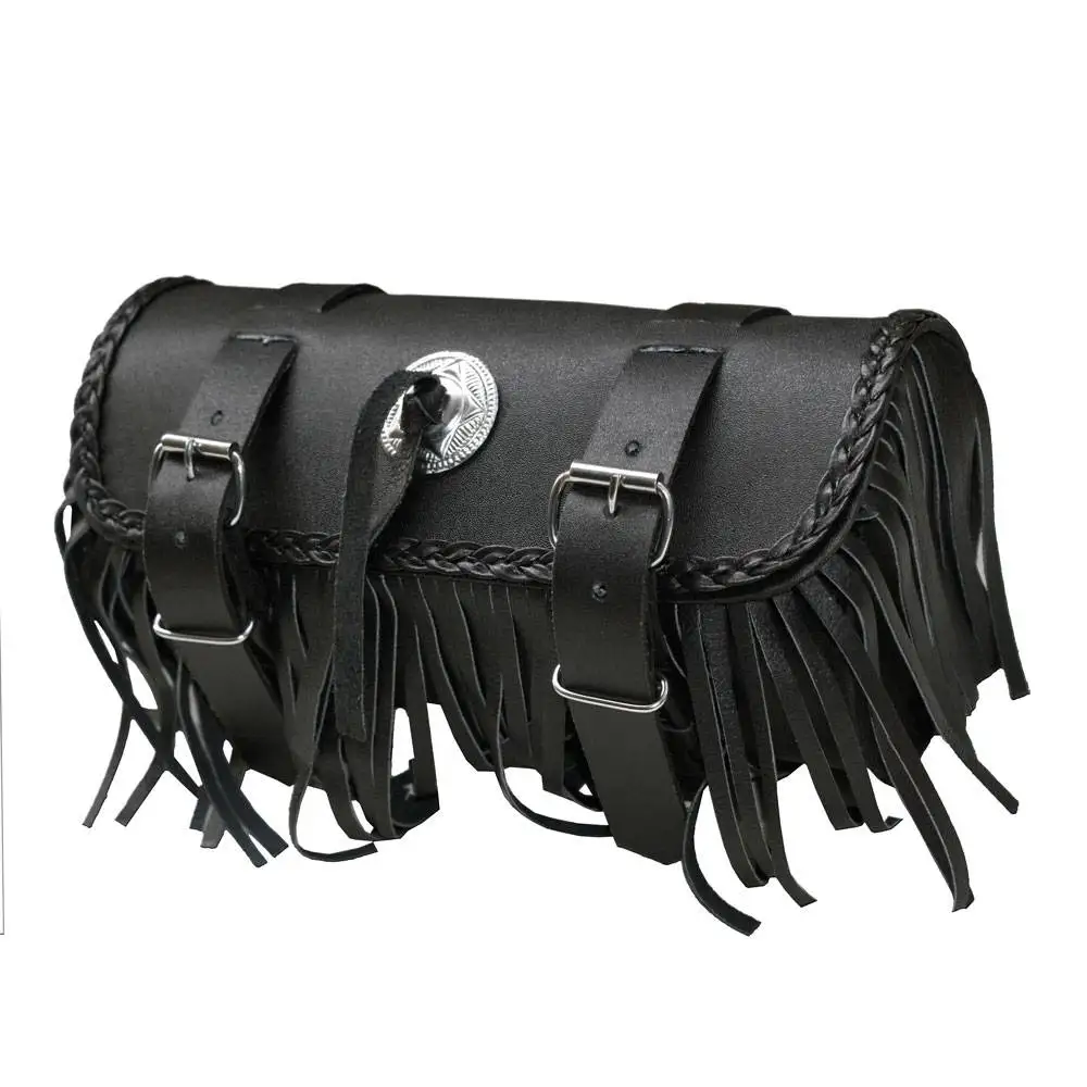 HMB-3022B TOOLS FORK BAG LEATHER BLACK MOTORCYCLE BAGS TRAVEL LUGGAGE MOTORBIKE PANNIER TOOLBAG