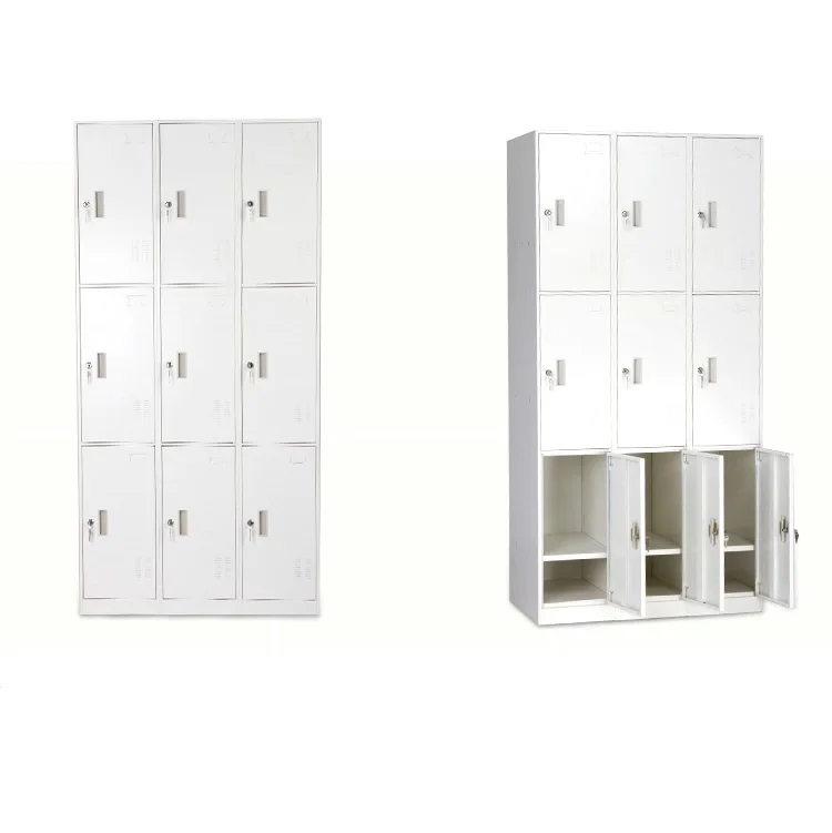 9 Doors Metal Storage Cabinet with Card Slot, Organizer,Shoes and Bags Steel Locker for Office, Home, Bank, School, Gym
