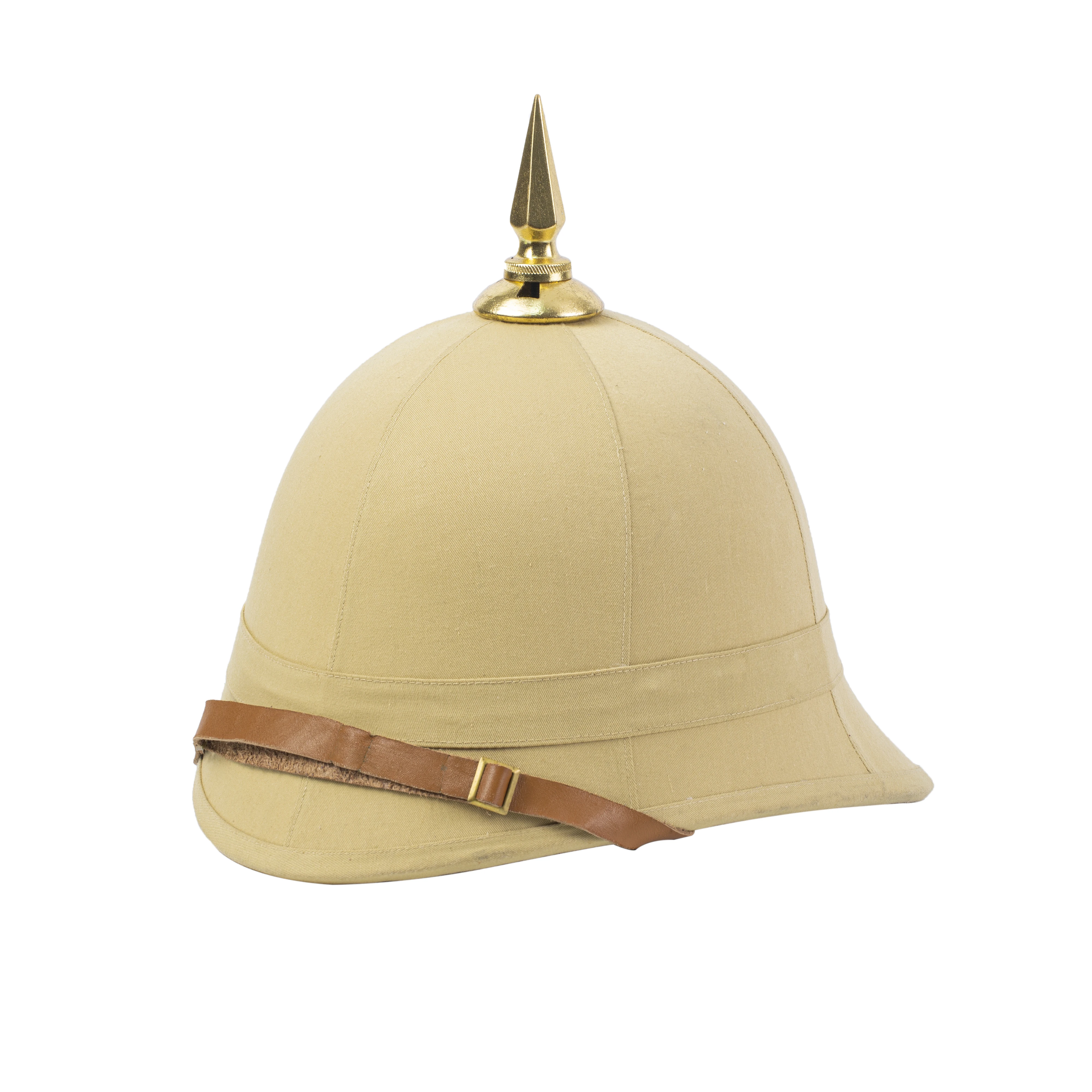 BRITISH HOME SERVICE PITH HELMET IN KHAKI COLOUR WITH A SHORT SPIKE ON TOP