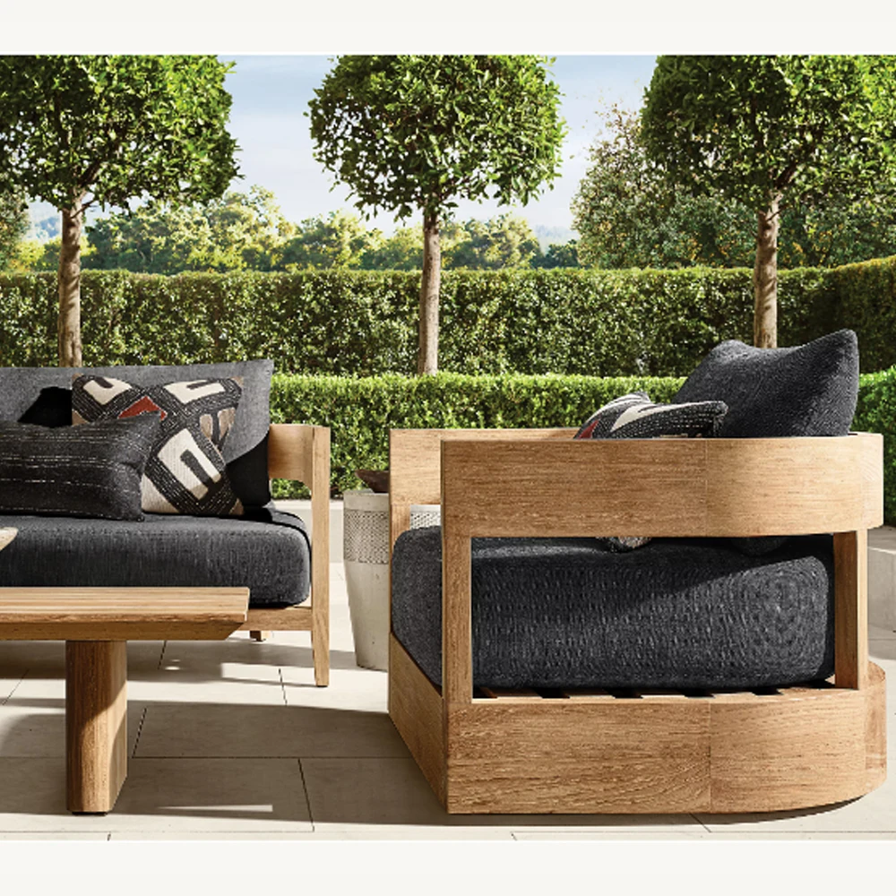Luxury Teak Outdoor Furniture Set Modern Teak Patio Wood Furniture Garden Sofa Set