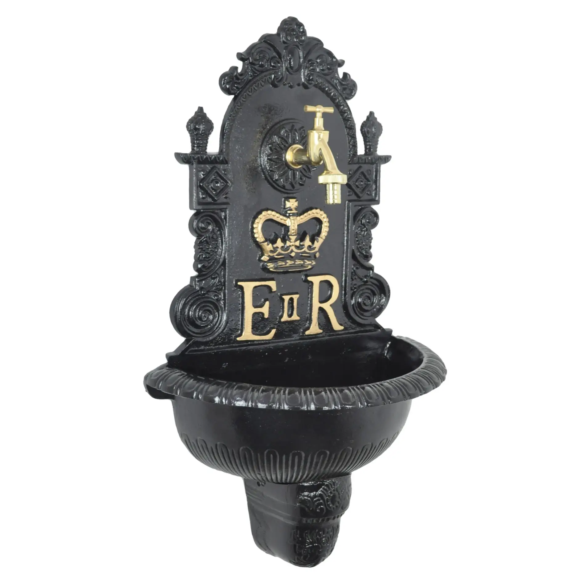 Outside Decorative Vintage Style Fountain Wall Fountain With Tap Cast Iron Custom Handpainted Garden Wall Fountain Water Supply