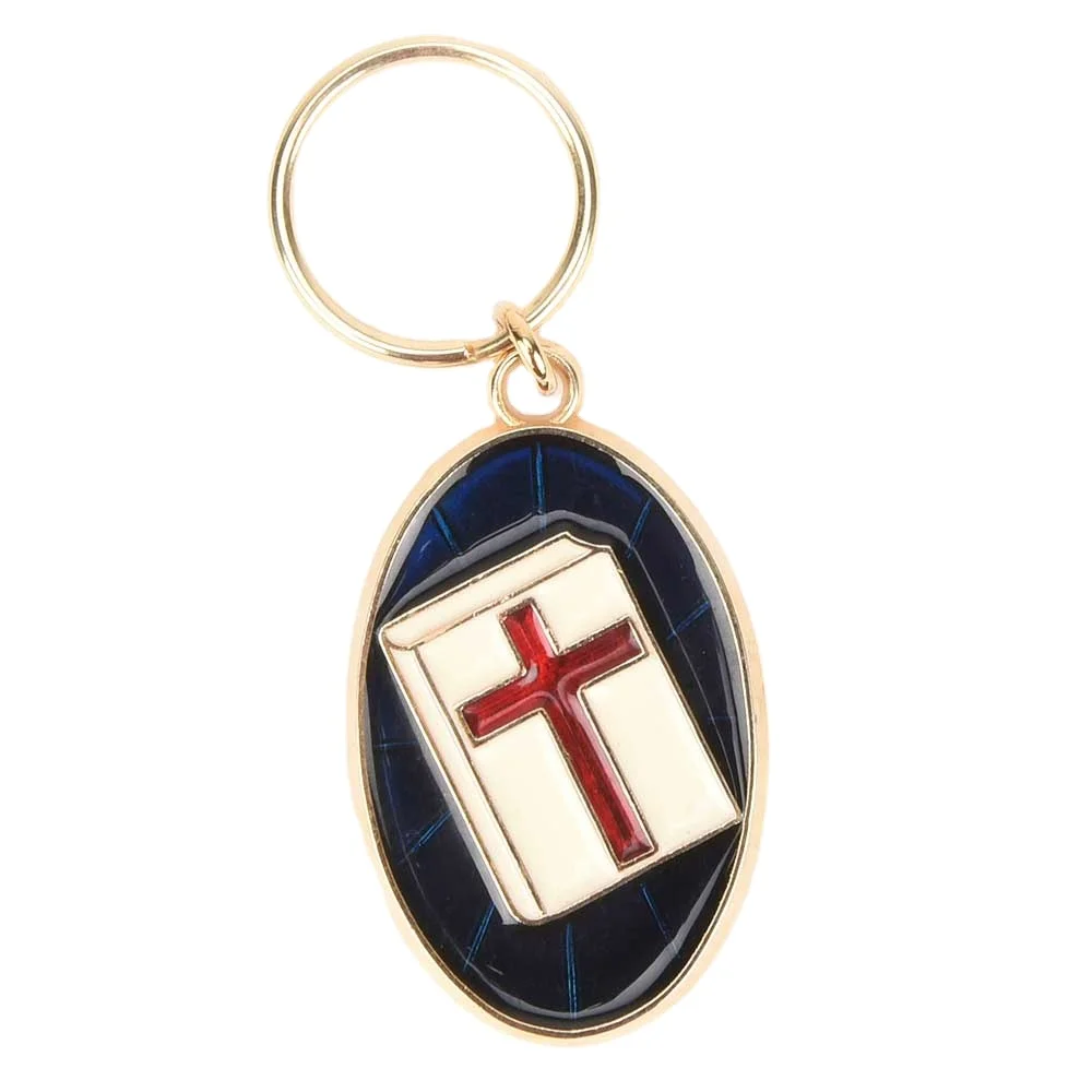 Wholesale Hot Selling Brass Keychain Red Cross Design Metal Keyrings Decorative Fashion Accessories For Gift KCH-21