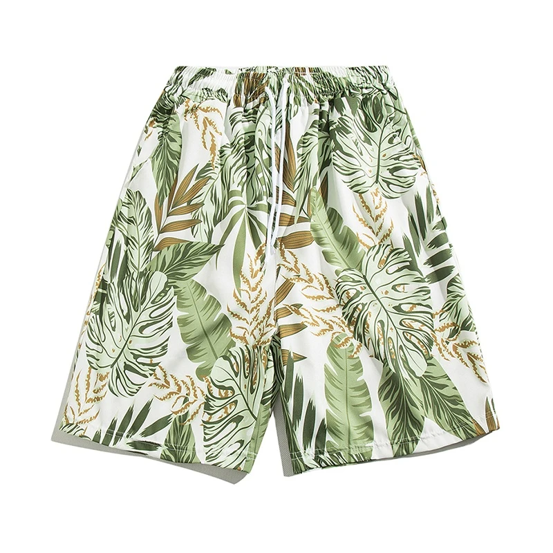 2024 Men Beach Board Shorts Bottoms Running Sports Swim Surf Boxer Trunks Mens ODM Polyester Workout Drawstring Floral Shorts