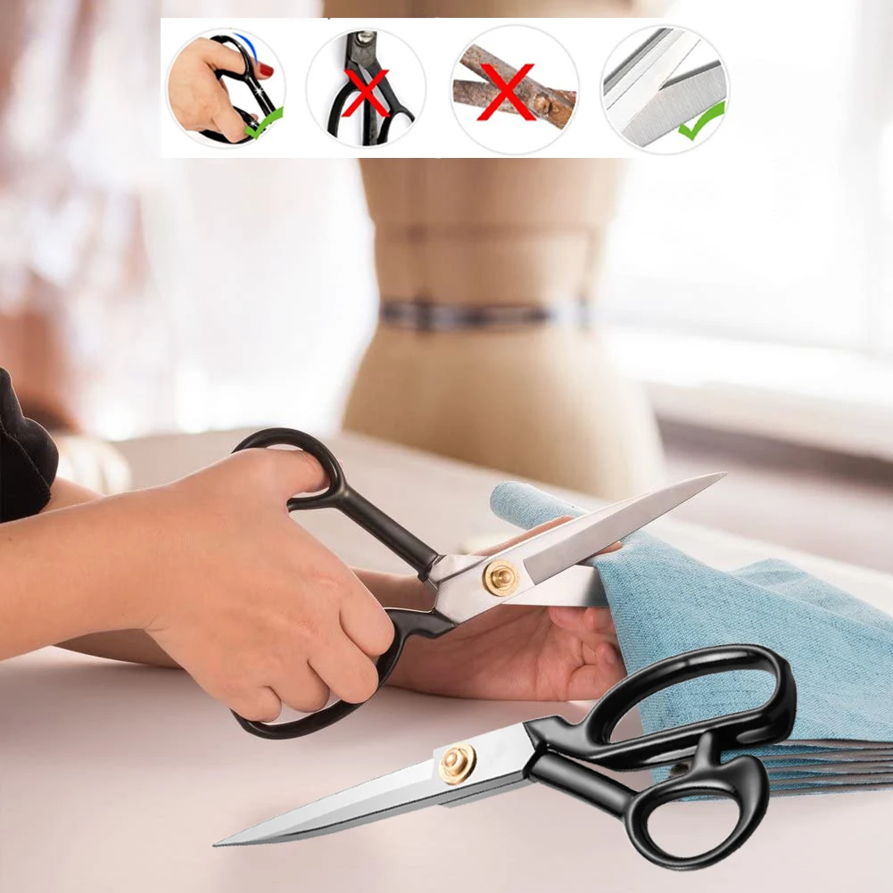 Tailors Dressmakers Scissors Sewing Japanese Stainless Steel Fabric Scissors Sharp Shears for Home & Office