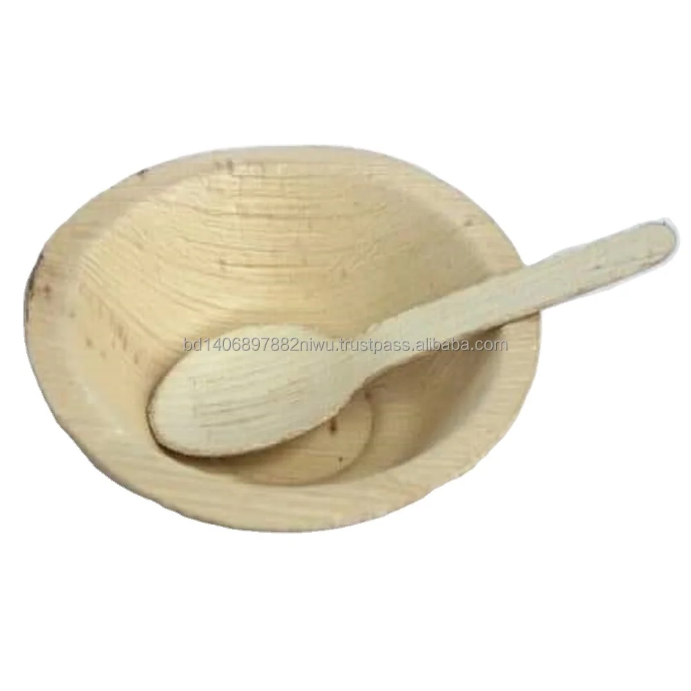 Natural Areca Palm Leaf Disposable Dinnerware Leaf Plates Match Spoon Knife Fork Napkin Cup Areca Palm Leaf Plates & Bowls