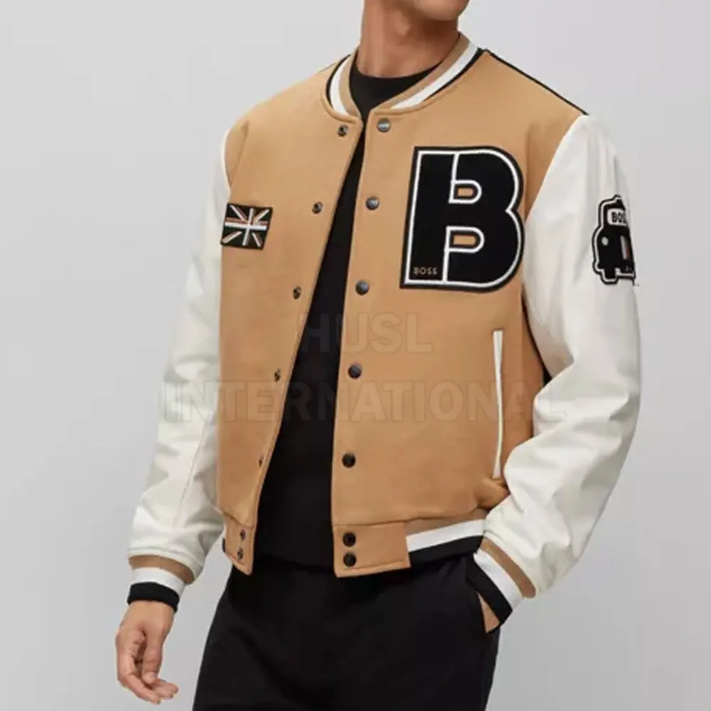 High Quality Plus Size Men Winter Letterman Jacket Custom Embroidery Lettermen Baseball Jacket for Men