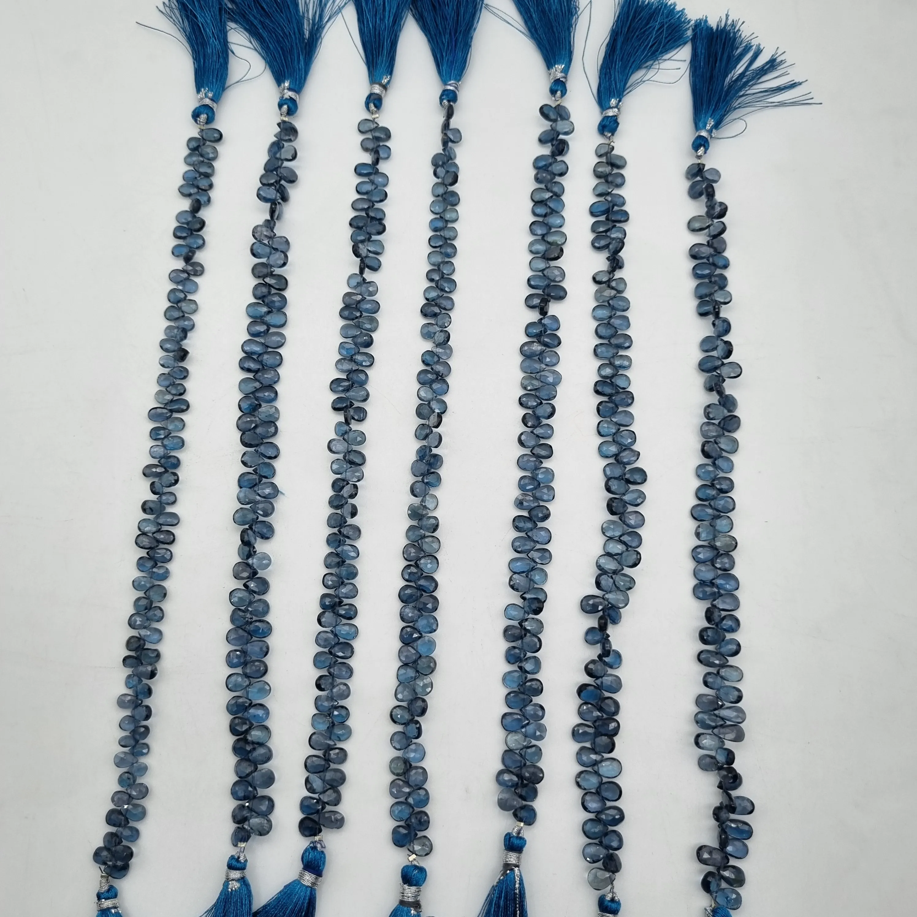 Natural  London Blue Topaz Faceted Heart Cut Beads In Wholesale For Jewelry