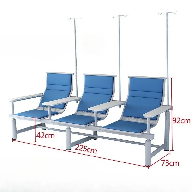 Factory Custom Three-Seater Stainless Steel Hospital Infusion Bench Airport Queuing Waiting Chair