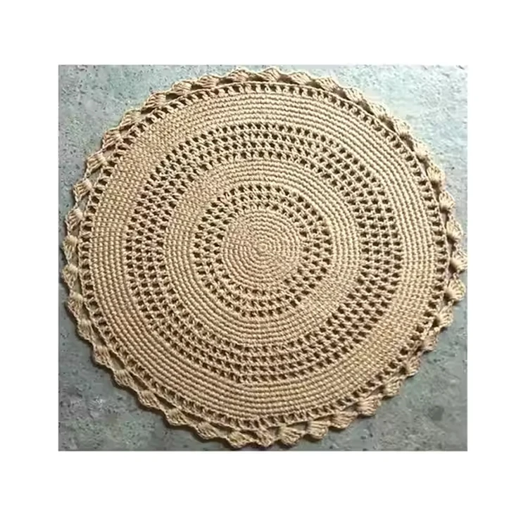 Best Standard Quality Hand Made Oval Shaped Braided Jute Rug with Anti Slip Feature At Low Price