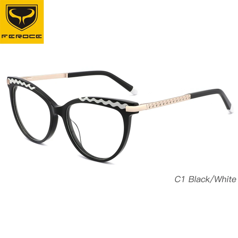 FEROCE Trendy High Quality Designed Acetate Ladies Spectacles Eye Wear Optical Glasses Eyeglasses Frames