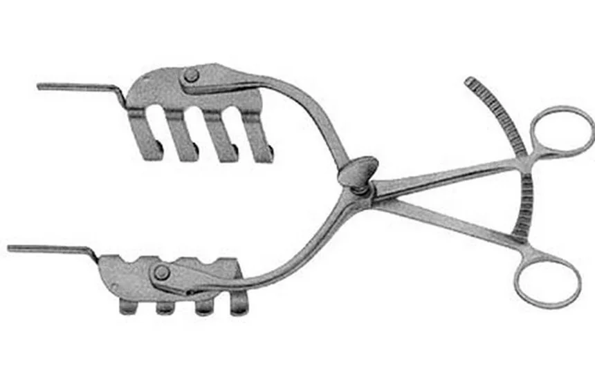 Eaton of Blades, Perineal Retrector with Towel Pegs Fitted Proctoscope Complete with 3 Pairs of Blades PK