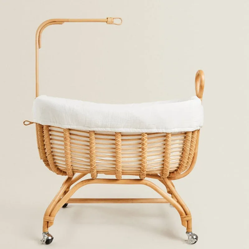 Hot Sale Rattan Cot For Doll Bassinet, Mini Beige Rattan Bed for Dolls Best Price Wholesale Vietnam Supplier
