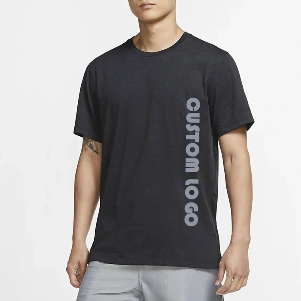 Solid Black Color With Crew Neck Short Sleeves And Tactical New Model Men Puff Printing T Shirts BY VIKY INDUSTRIES