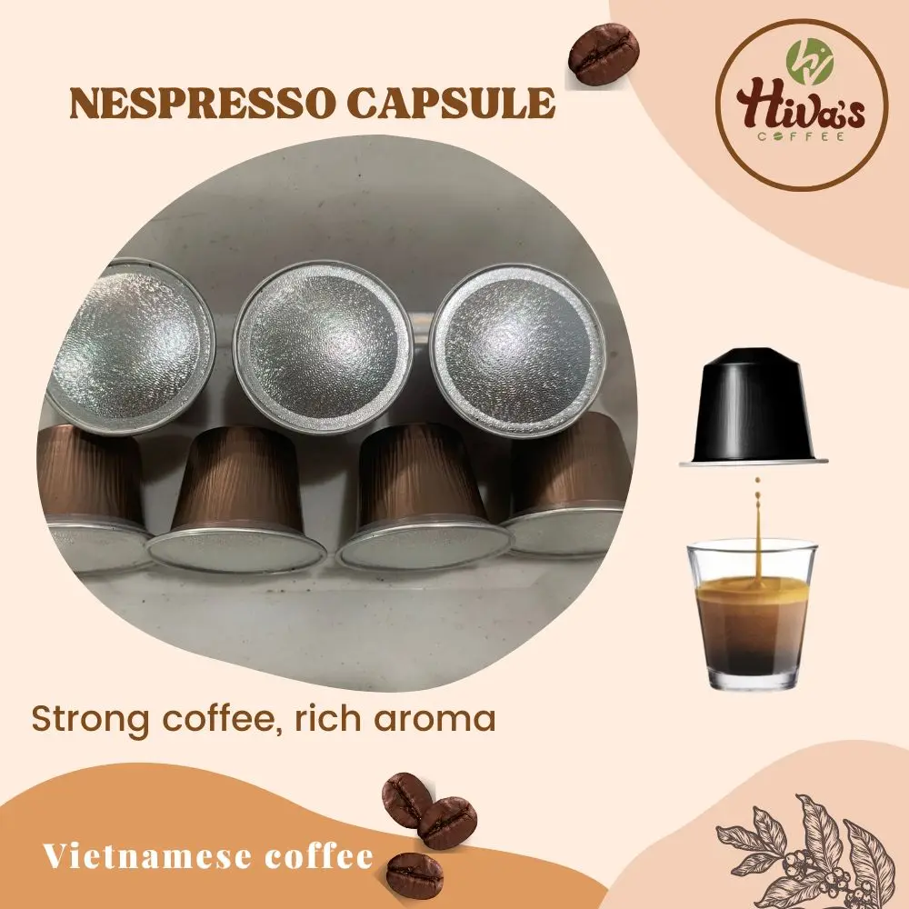 Вьетнамская капсула для кофе Nespresso хороший поставщик 100% Арабика среднее темное обжарение OEM 5 7 г/чашка оптовая цена на завод