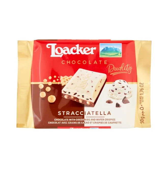 Italian Supplier Selling Top Notch Quality Sweet Taste Loacker Chocolate Duality Stracciatella 50g X 12