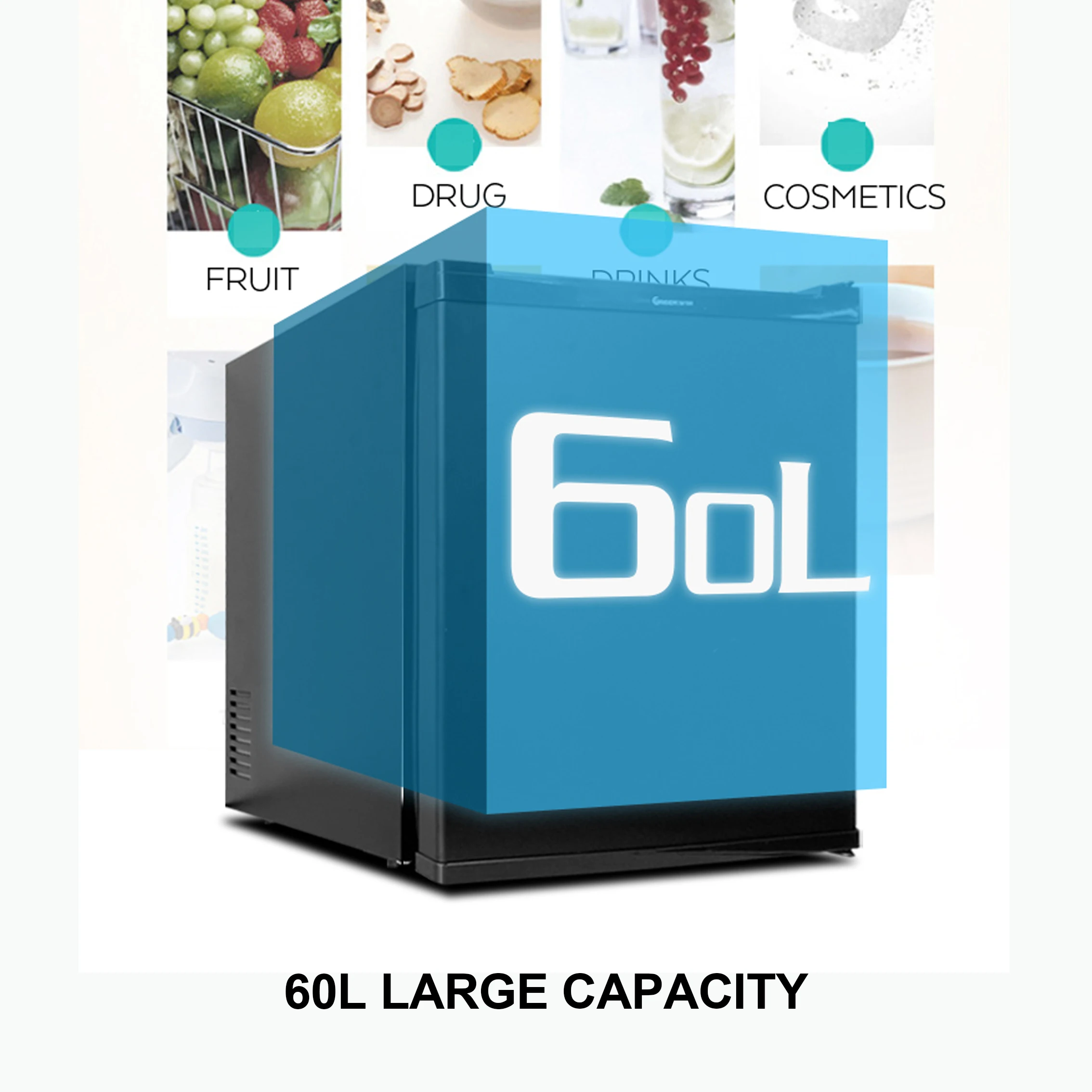 Hot sell 60L noise-free foamed Mini Refrigerator Mini Bar Cooler Energy Drink Mini Fridge