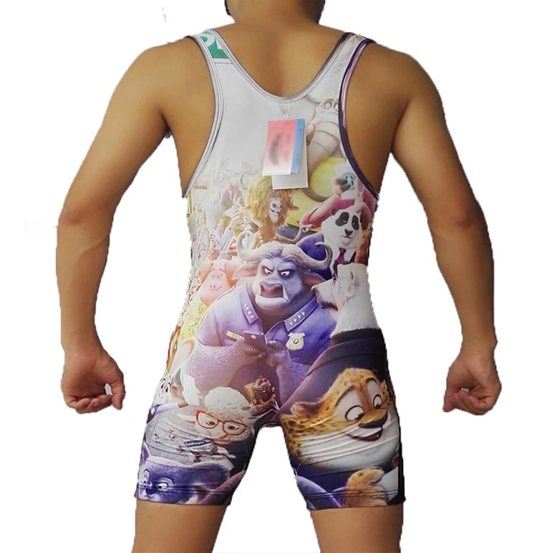 Underwear Men One-piece Undershirt Wrestling Singlet Breathable Sleeveless Bodysuit Wrestling Clothes