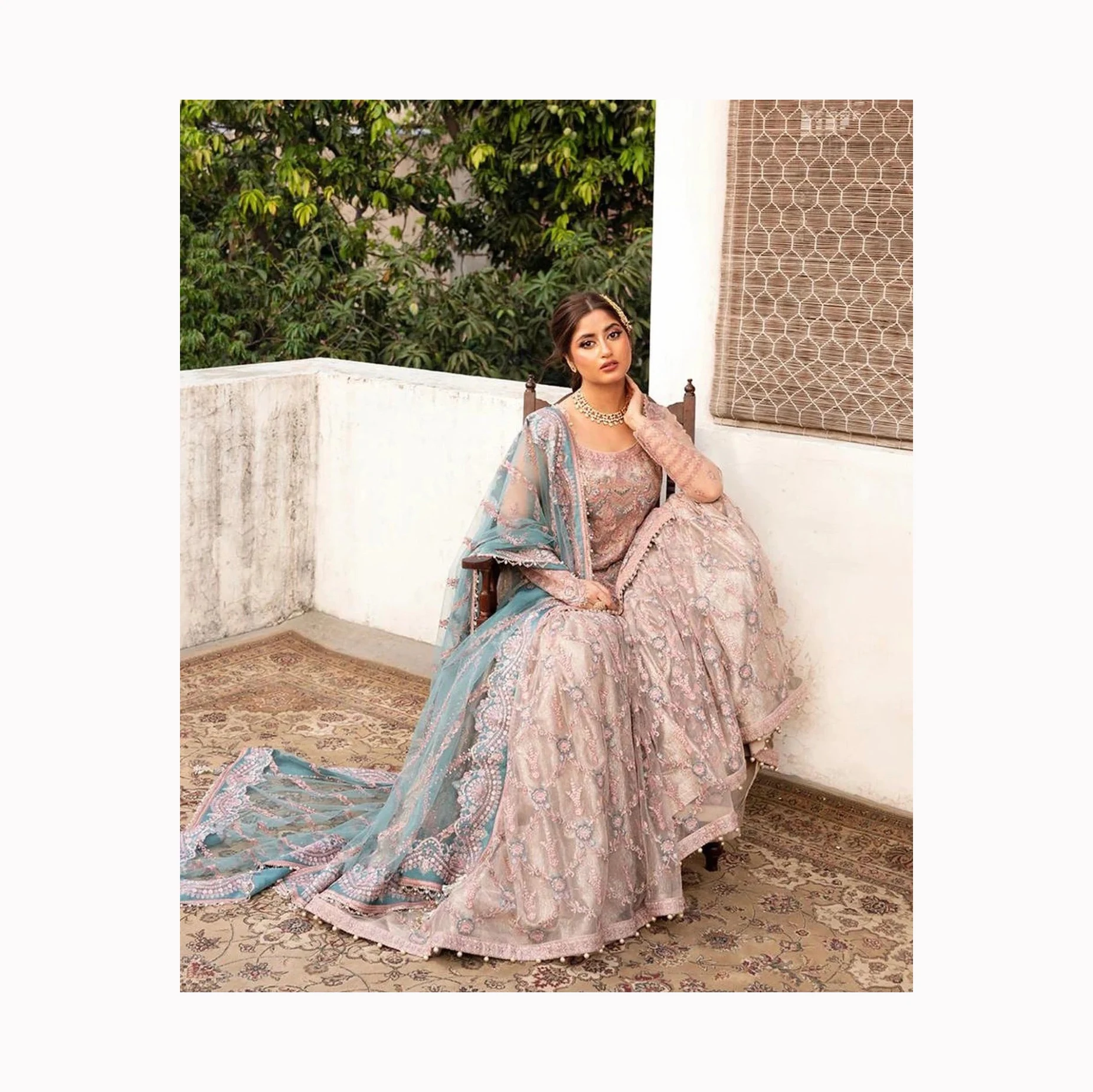 Designer Dress Material Sharara Garara Pakistani Designer Bridal Dresses Collection Sharara Suit With Long Kameez